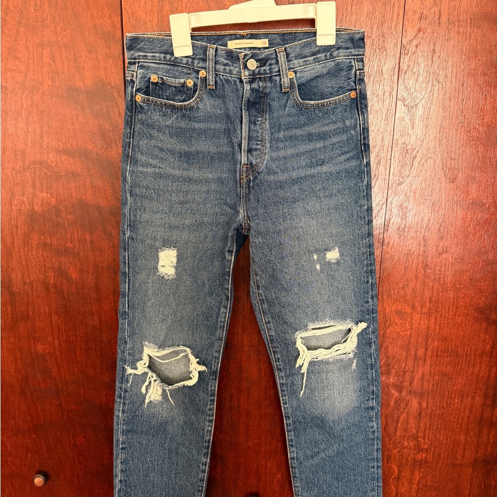 Levi's Wedgie Straight Distressed Jeans